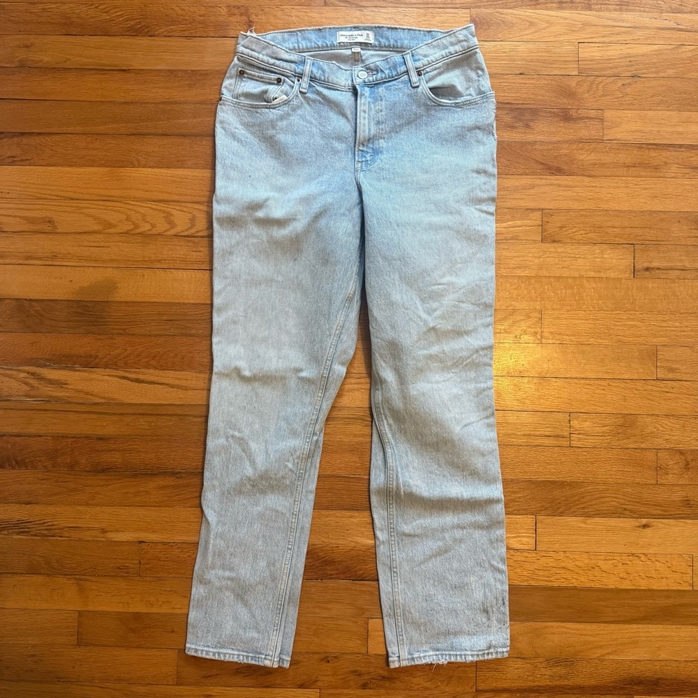 ABERCROMBIE & FITCH 90s Low Rise Curve Love Light Wash Denim Jeans size‎ 30